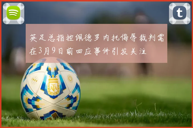 英足总指控佩德罗内托侮辱裁判需在3月9日前回应事件引发关注